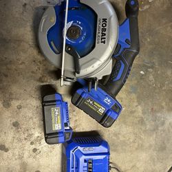 Kobalt Next Gen 24v Brushless Circular saw With 2 4ah Batteries And Charger