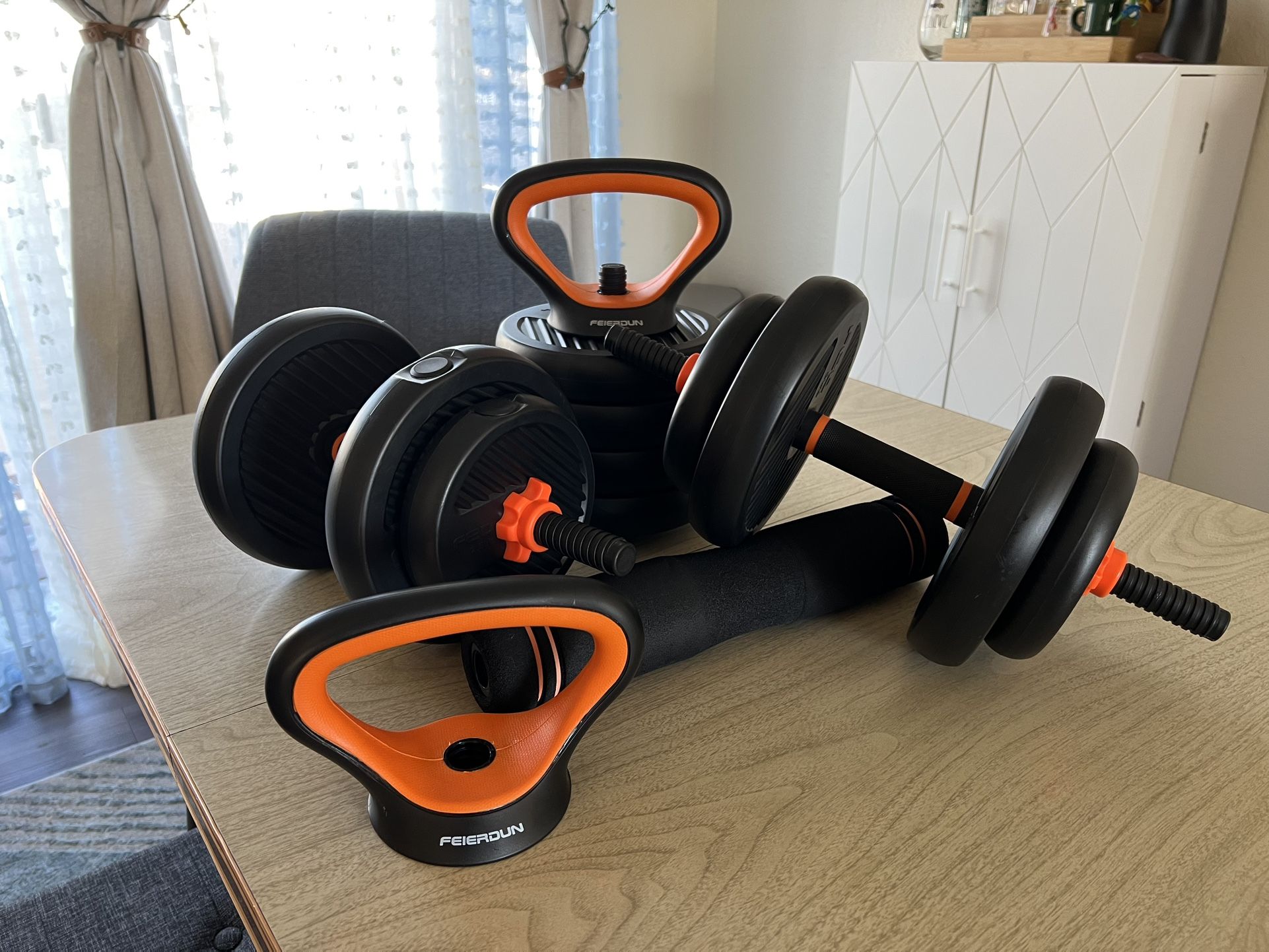 5 in 1 Adjustable Dumbbells - At Home Weights