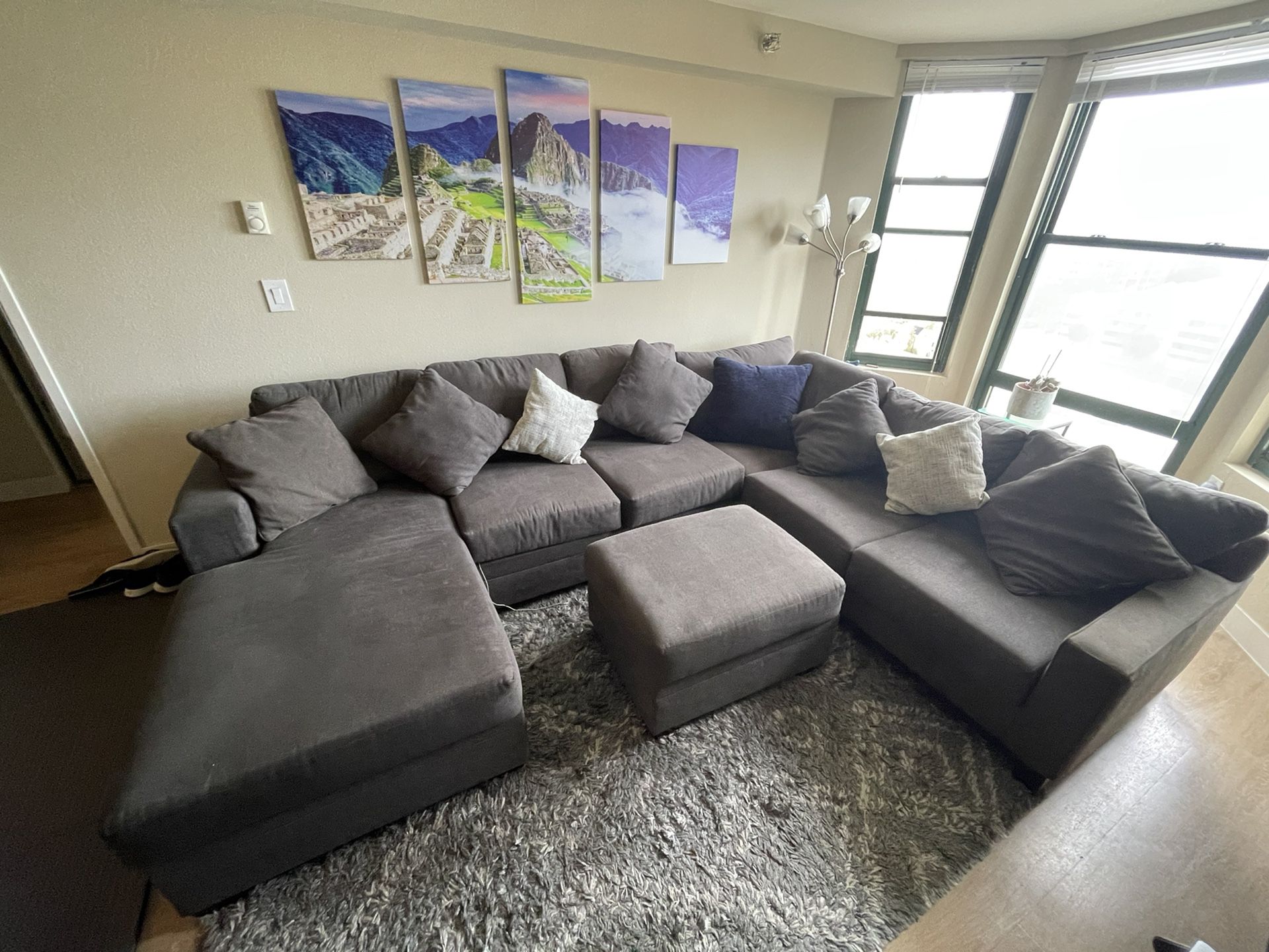 Livingspaces Large Grey Sectional Couch