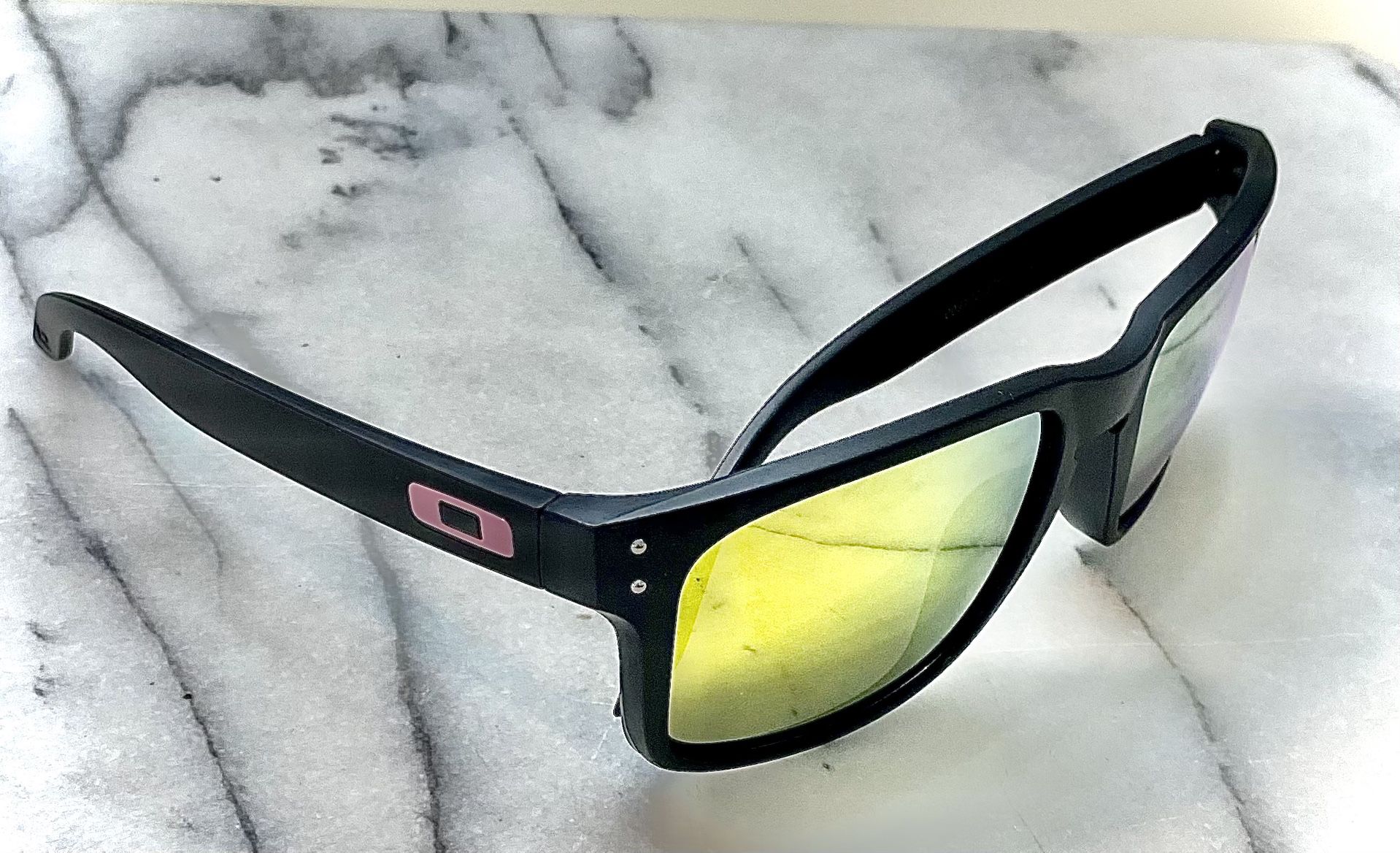 Oakley Holbrook Sunglasses Black/Pink Logo