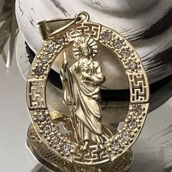 Oval Saint Jude Gold Plated Pendant 