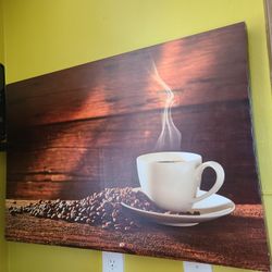 Large Kitchen Wall Art - Coffee On Canvas