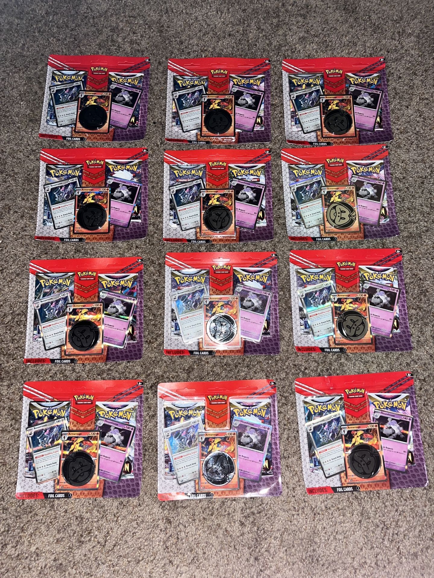 Pokémon TCG Armarouge, Revavroom & Houndstone Cards with 2 Booster Packs & Coin