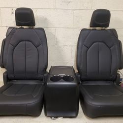 BRAND NEW BLACK LEATHER BUCKET SEATS WITH CONSOLE 