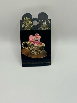 Cheshire Cat Golden Mad Tea Party Authentic Disney pin