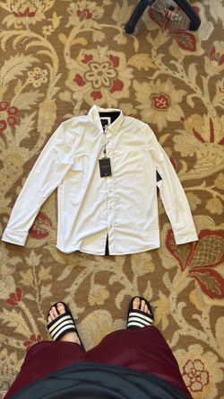 White Button Down Stretch Shirt
