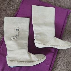 Ivory Suede Boots