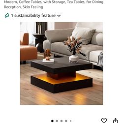 LED Black Coffee Table 