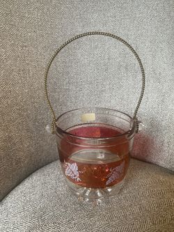 Vintage ruby-flashed crystal ice bucket from Lubiana Italy