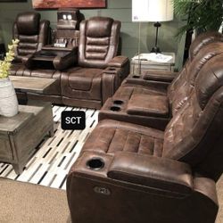 Game Zone Bark Power Reclining Living Room Set🛋️ Sofa & Loveseat 