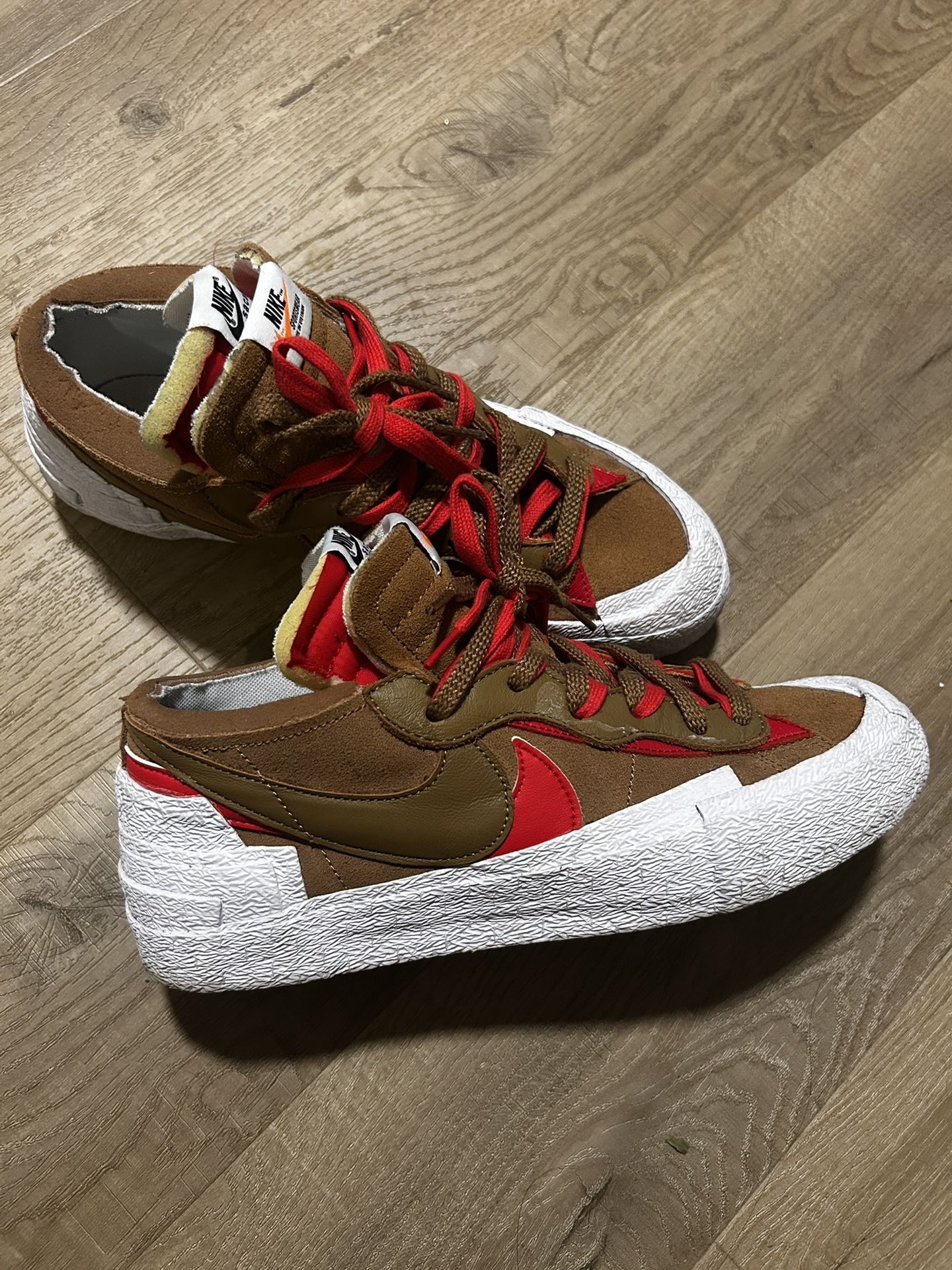 Nike Blazer Low x sacai (Brown/Red) - Size 9.5