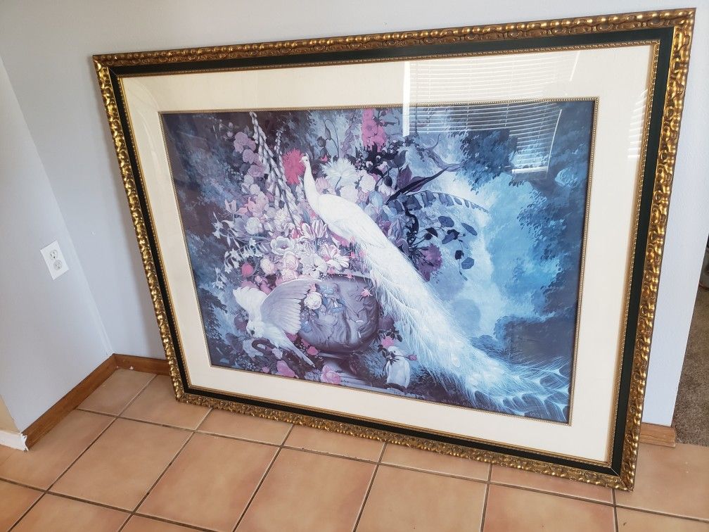 Jessie Arms Botke Painting 44L x 55W Peacock