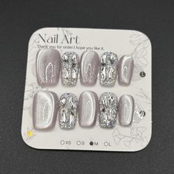 Press On Nails Handmade Size M Reusable
