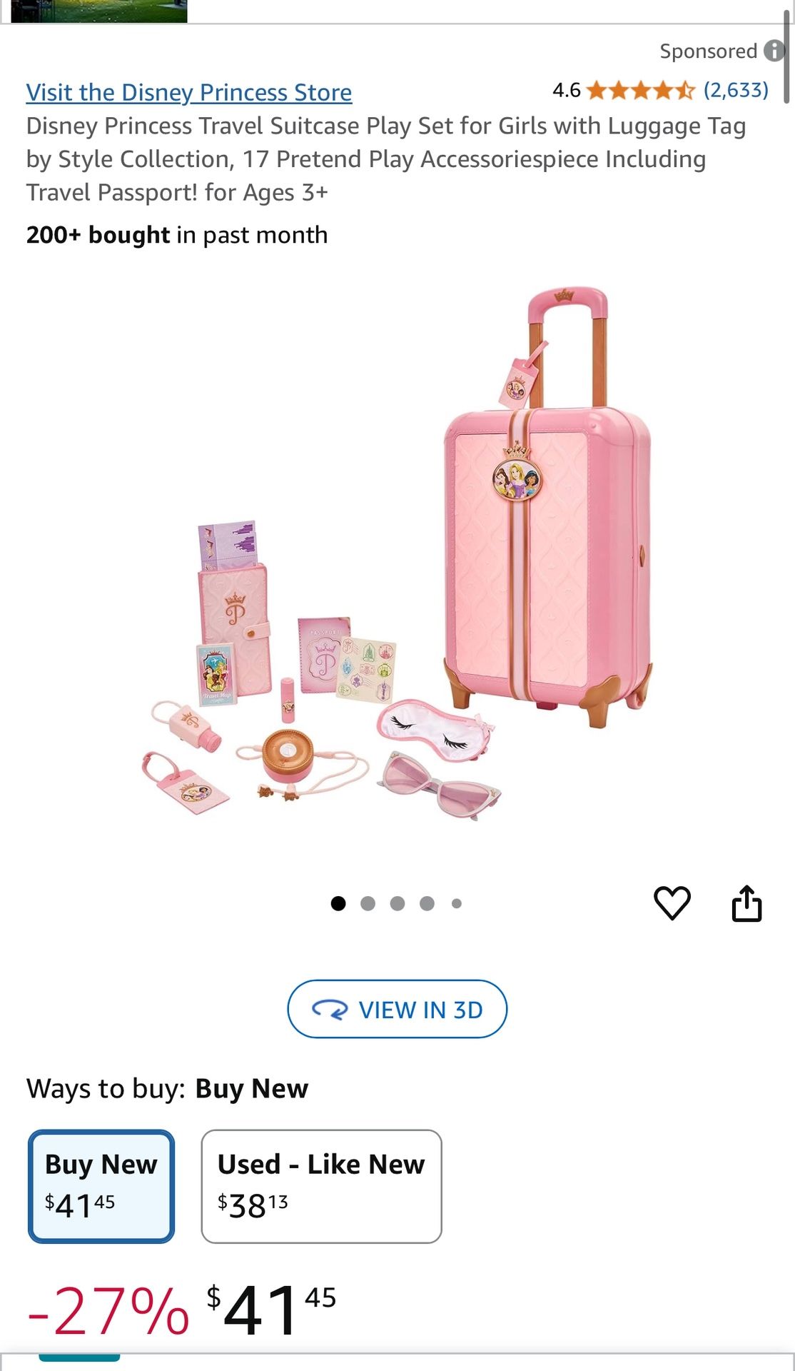 Disney Princess Travel Suitcase Play Set
