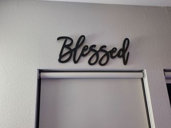 Blessed & Enjoy Black Script Wall Signs