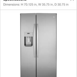 GE Side By Side Counter Depth Refrigerator 