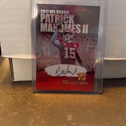 Patrick Mahomes II 2017 Rookie Card Autographed!  Rare Find!