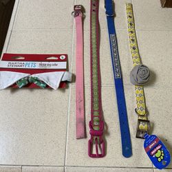5 Different Sizes Dog Collars - 2 New- 3 Slightly Used $3 Each