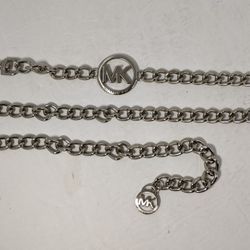 Michael Kors Women's Silver Tone Metal Chain Link Belt QC23359.