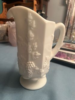 Westmoreland milk glass grape pitcher
