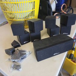 Paramax Surround Sound Speakers Cube With Center And Wall Mounts Wired