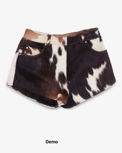 NastyGal Limited Cow Hide Leather Shorts (UK8/US4)
