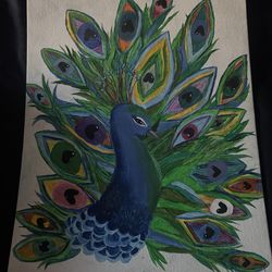 Peacock with Heart Feathers