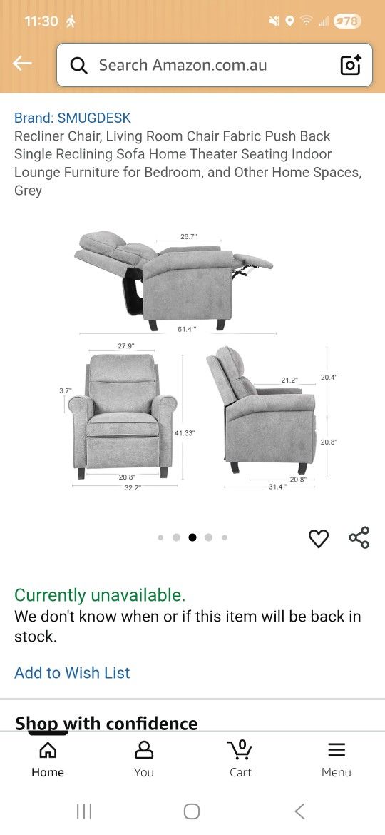 Grey Recliner