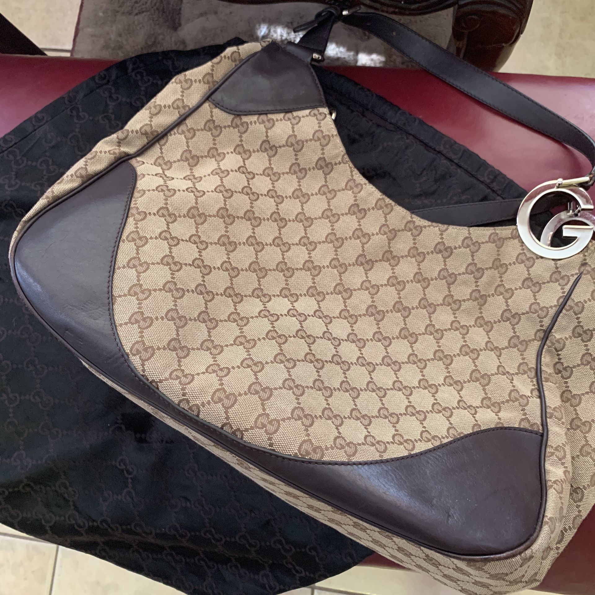 Gucci monogram hobo bag
