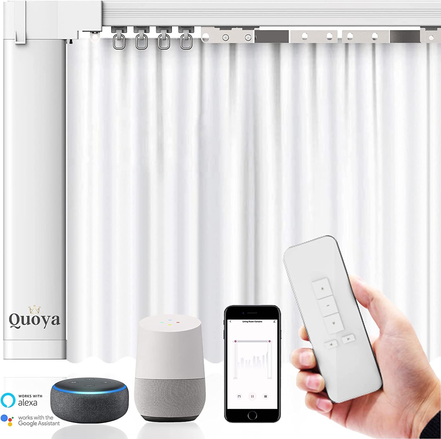 Quoya Smart Electric Curtain Track AT5810 (Up to 7m (275in)- Motorised and Adjustable)