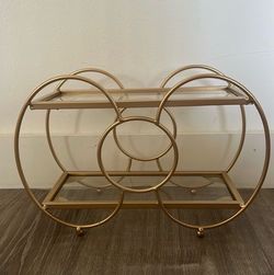 Gold Bow Tabletop Shelf – Decorative 2-Tier Stand (6 Available)