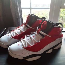 Nike Air Jordan 6 Rings MENS Size 12 Shoes White 'Carmine ' University Red