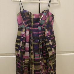 ABS Collection  Strapless Satin printed Dress Authentic cocktail formal Size2