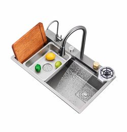 32 in Workstation Under-mount Kitchen Sink, Stainless Steel with all accessories