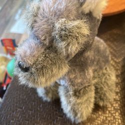 VTG 1978 Dakin Pillow Pets Gray Dog Schnauzer Plush Stuffed Animal Toy 8"