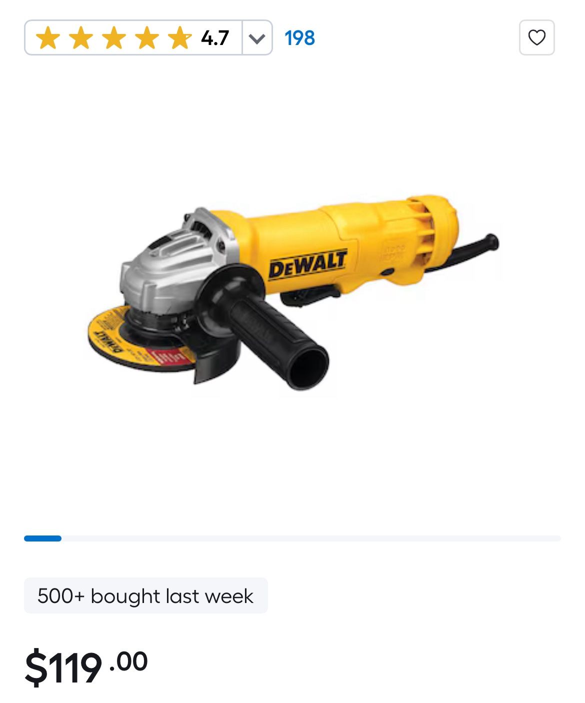 Dewalt Small Angle Grinder DWE402W