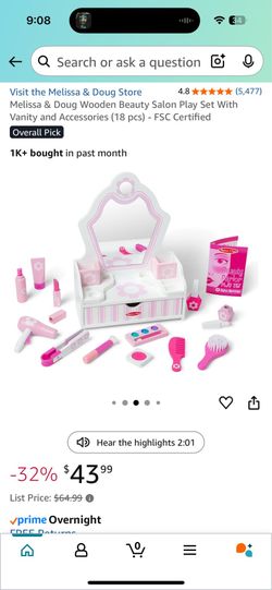 Melissa and Doug Toy Beauty Vanity
