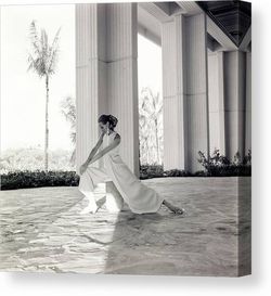 VERUSCHKA WEARING OSCAR DE LA RENTA PAJAMAS CANVAS PRINT