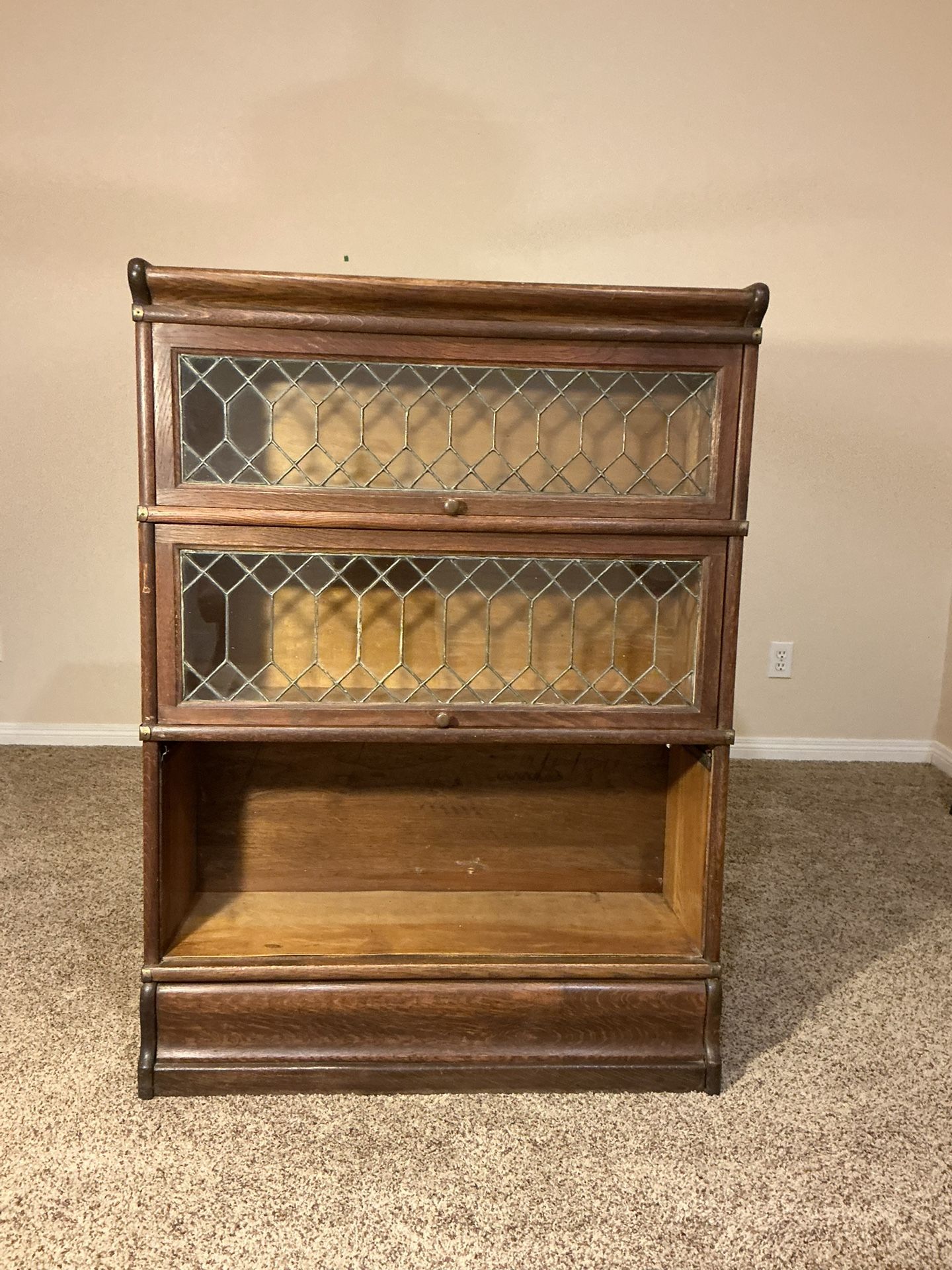 Vintage Beautiful Antique Lawyer’s Bookcase – Quartered Golden Oak