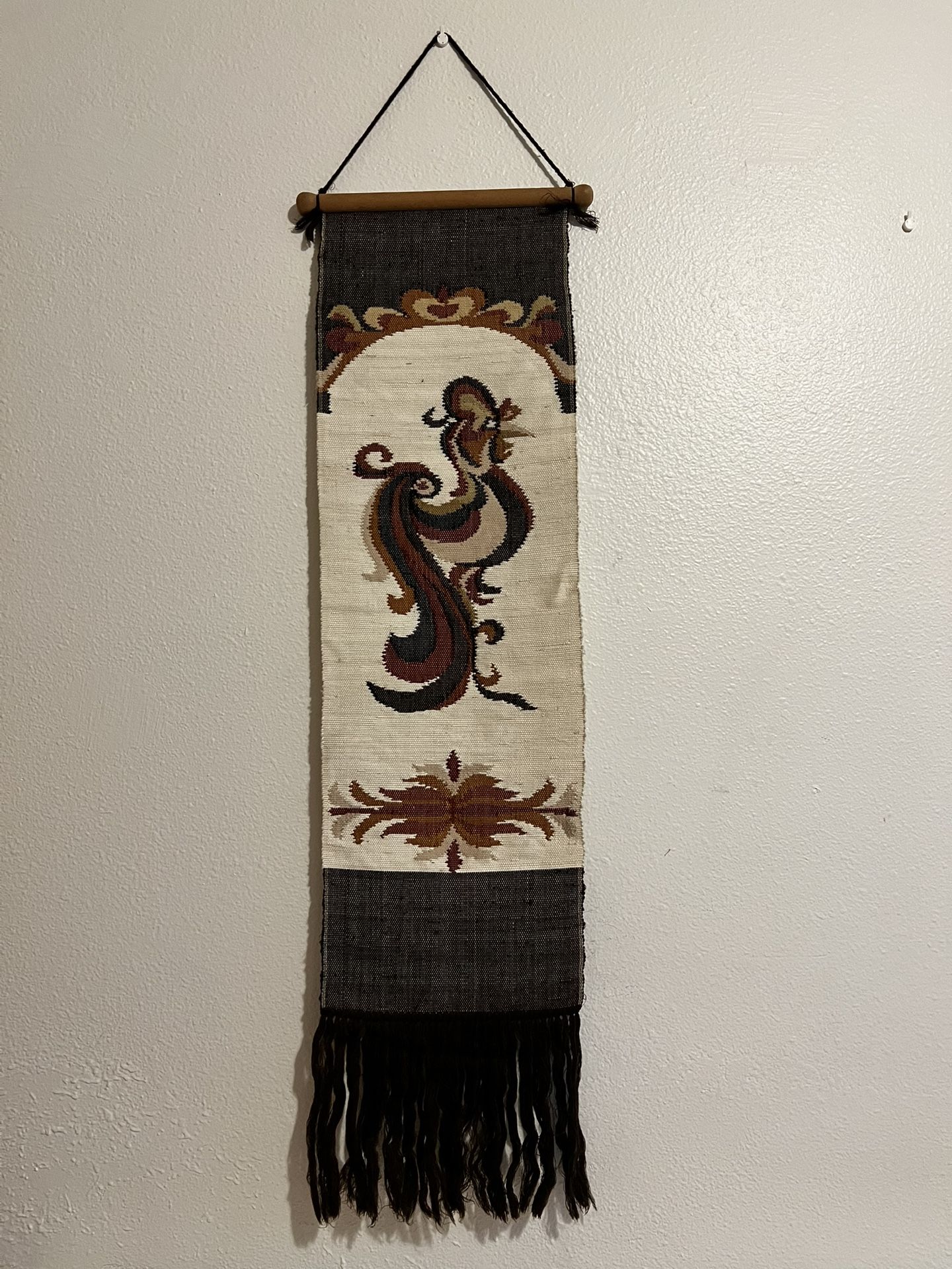 Antique tapestry "Rooster" handmade, material cotton