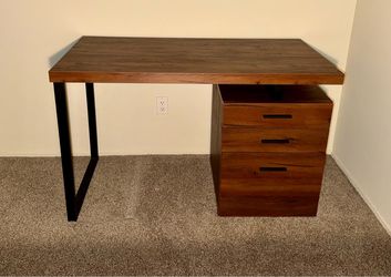 MCM Wood Desk with Drawers