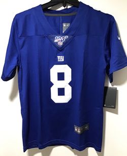 Youth 100th Home Limited Jersey New York Giants #8 Daniel Jones, Size L New with tags