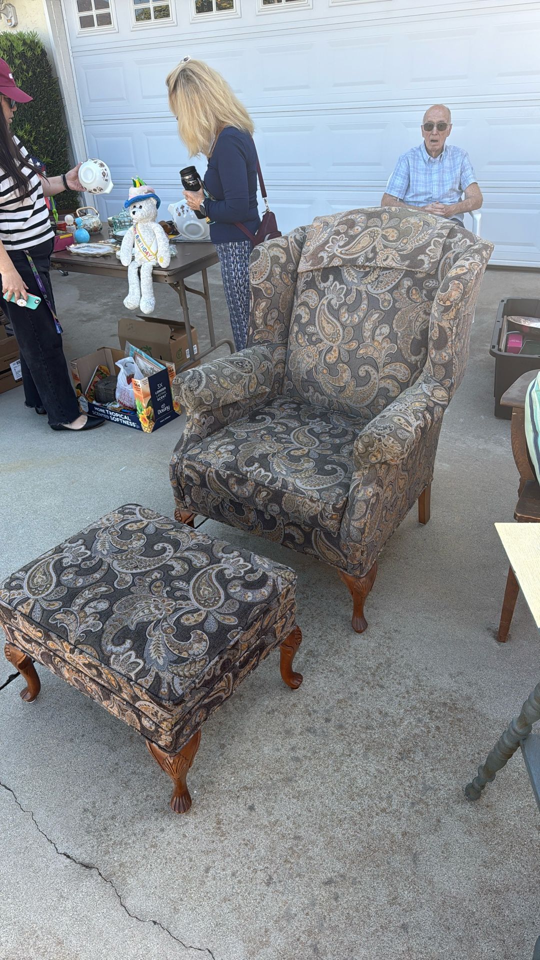 Antique  Chair and ottoman