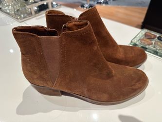 Brown Suede Ankle Boots Size 7.5