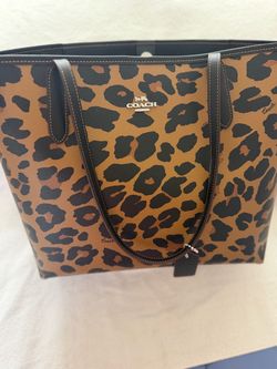 Large Coach Leopard Print Tote Bag