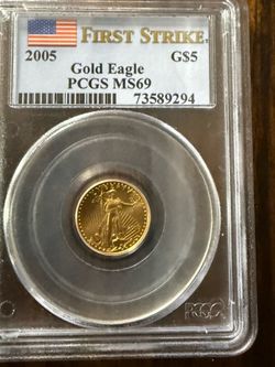 2005 $5 gold eagle 1/10 oz