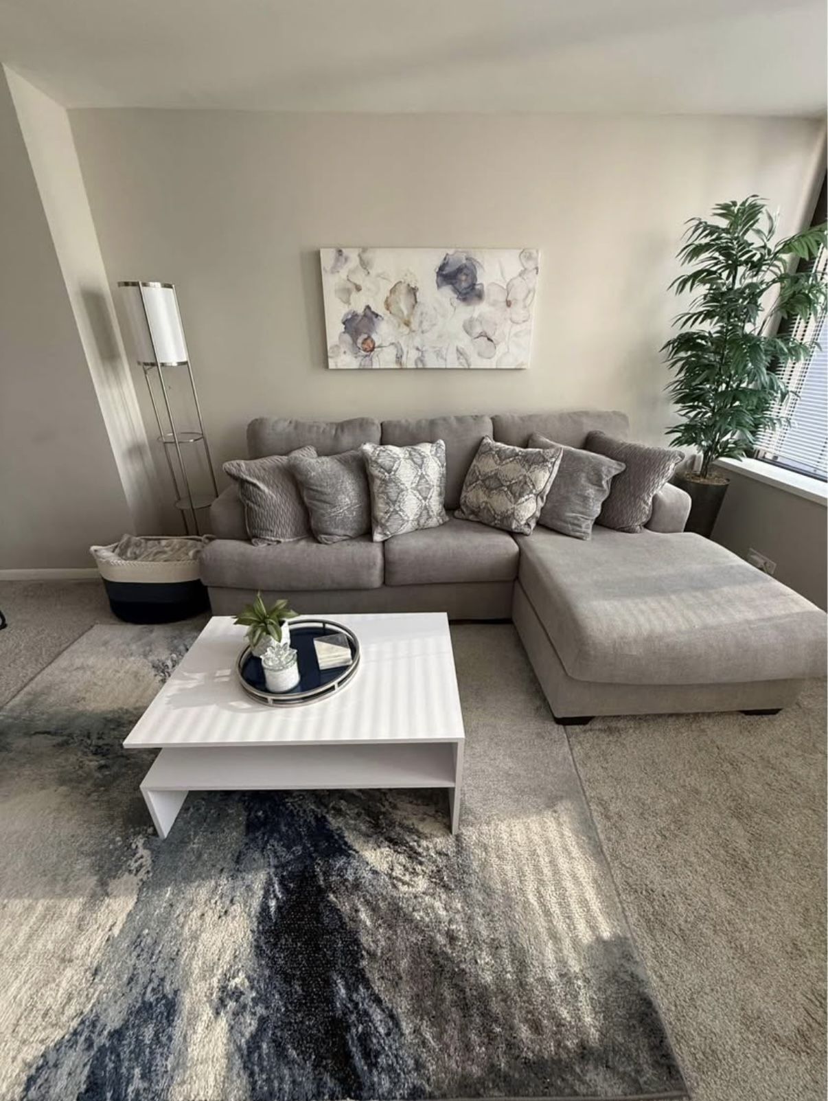Complete Living Room Set – Sofa, Coffee Table, Area Rug, & More!