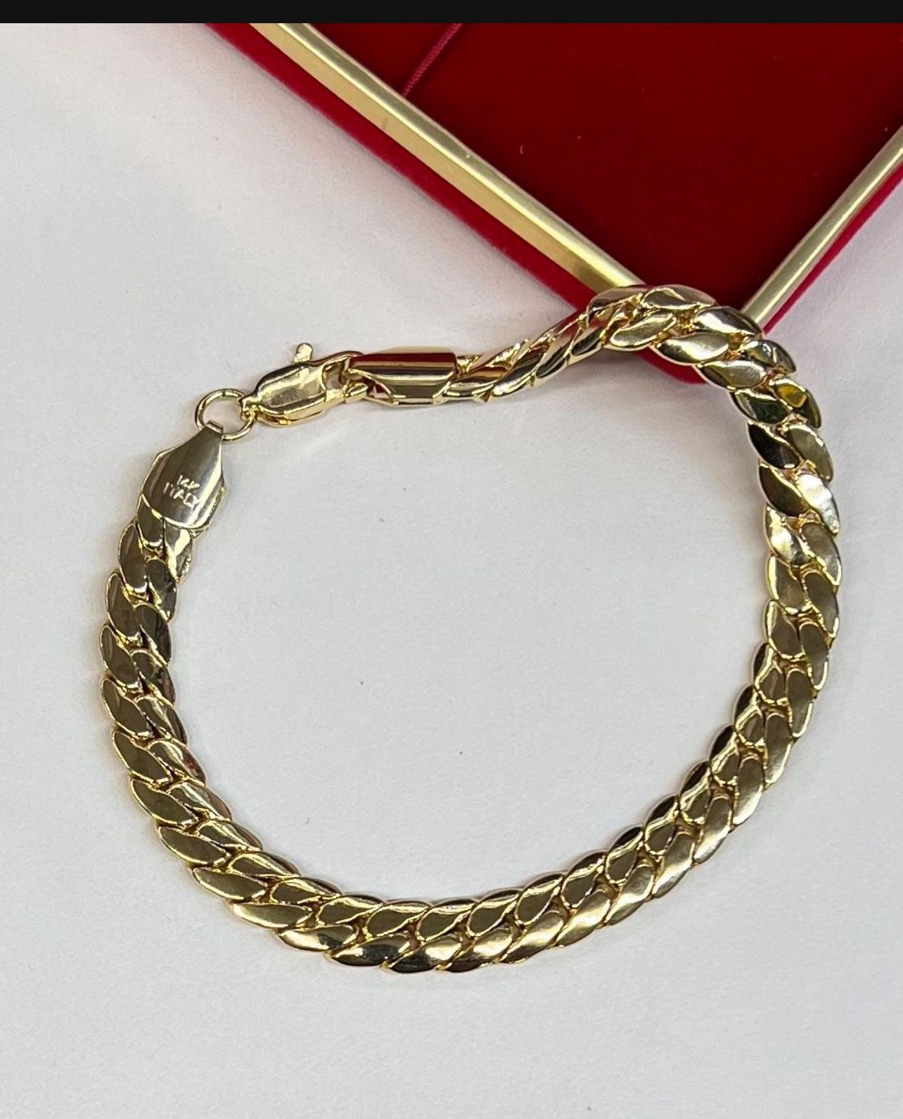 14k Stamped Gold Plated Men/women Cuban Bracelet