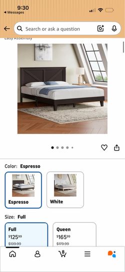 Full Bed frame Dark Wood