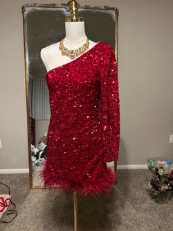 New red sequence fashion nova dress